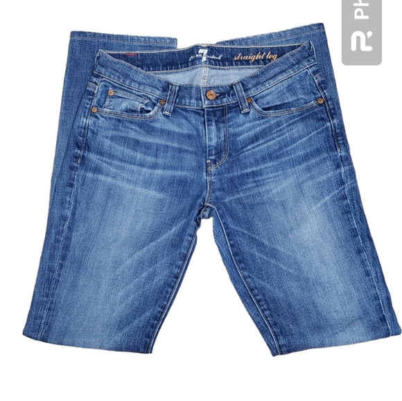 7 For all Mankind Women's Straight Leg Mid Rise Jeans Size 26 - Picture 6 of 14